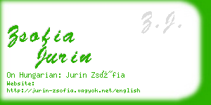 zsofia jurin business card